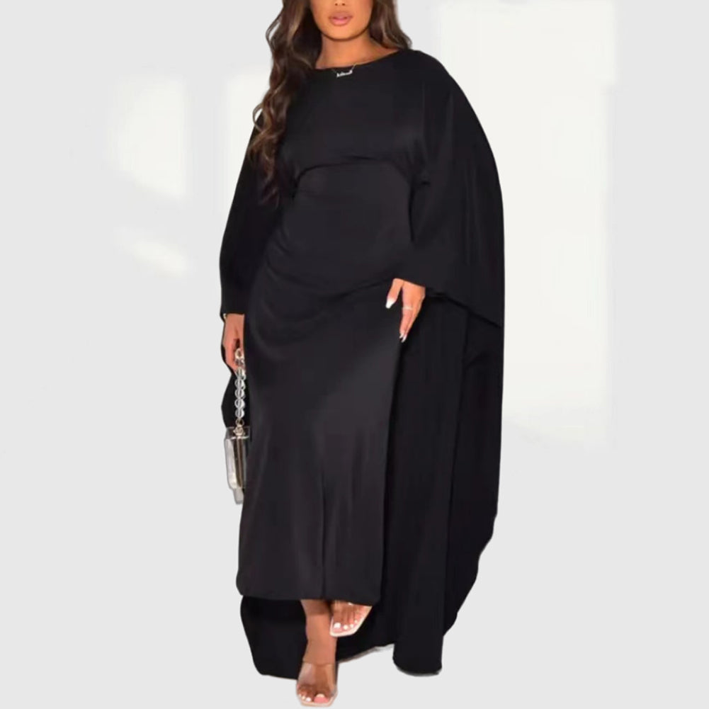 Black Batwing Sleeve Maxi Dress