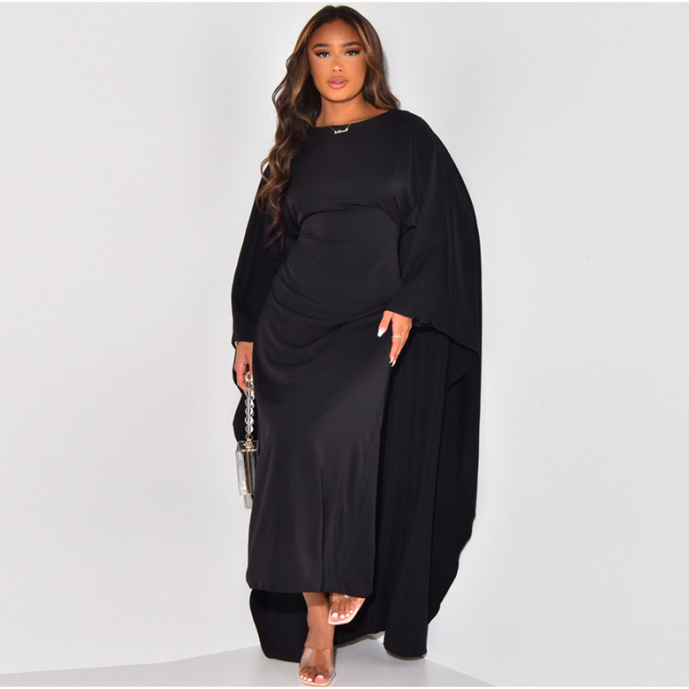 Black Batwing Sleeve Maxi Dress