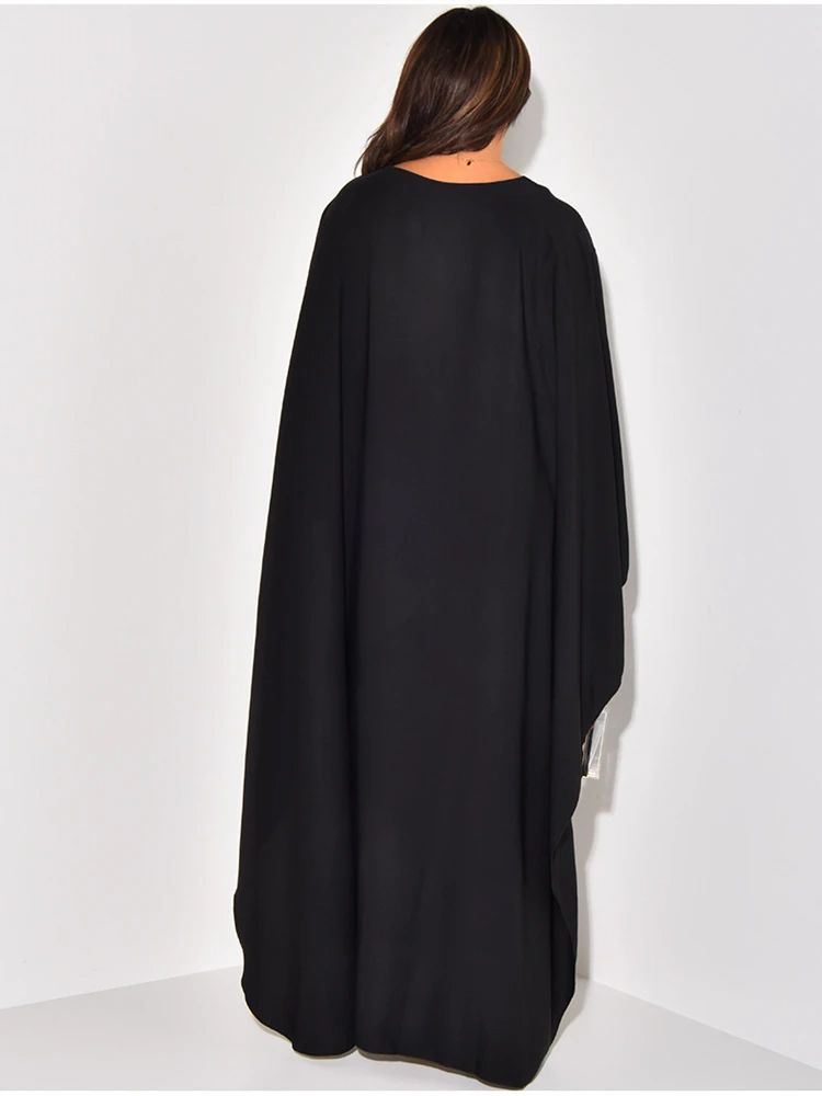 Black Batwing Sleeve Maxi Dress