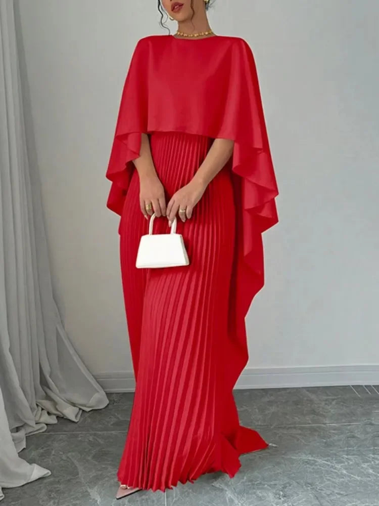 Low Cape Maxi Dress