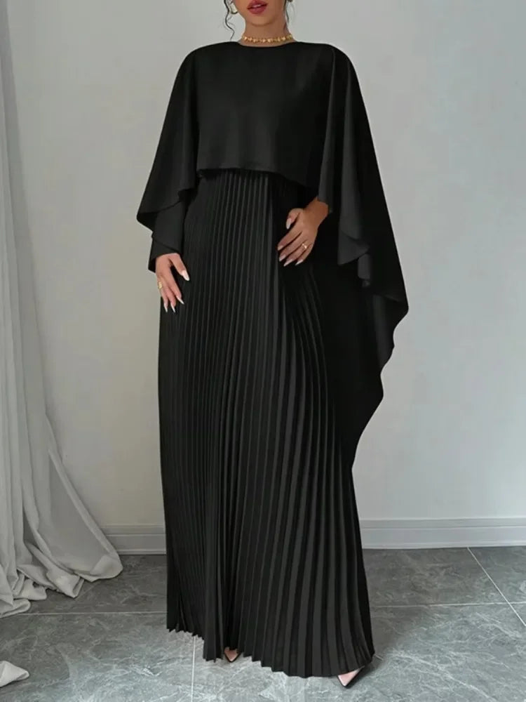 Low Cape Maxi Dress