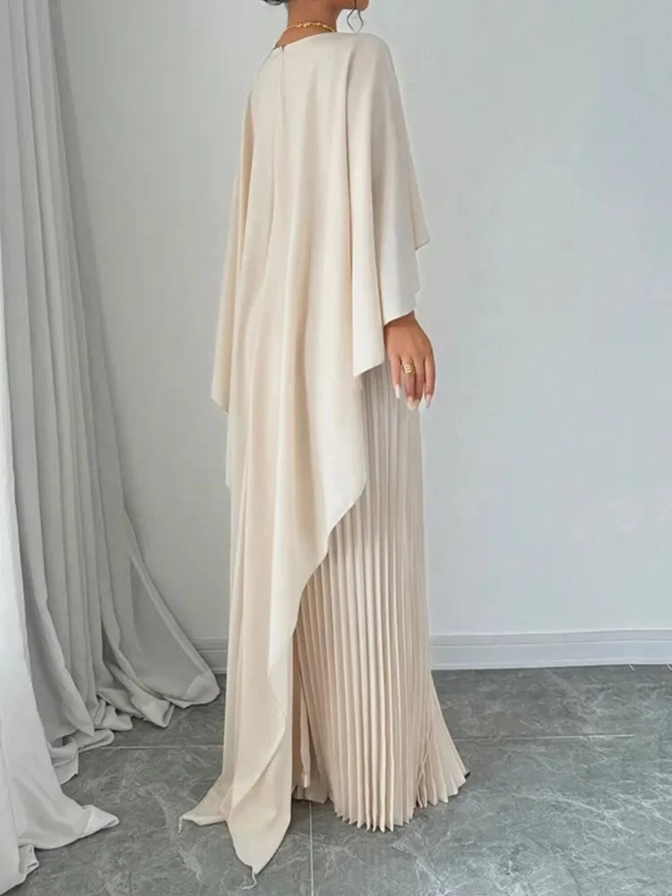 Low Cape Maxi Dress