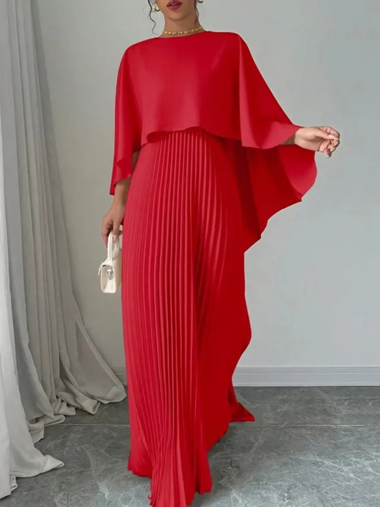 Low Cape Maxi Dress