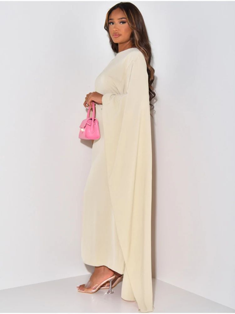 Modest Batwing Sleeve Maxi Dress