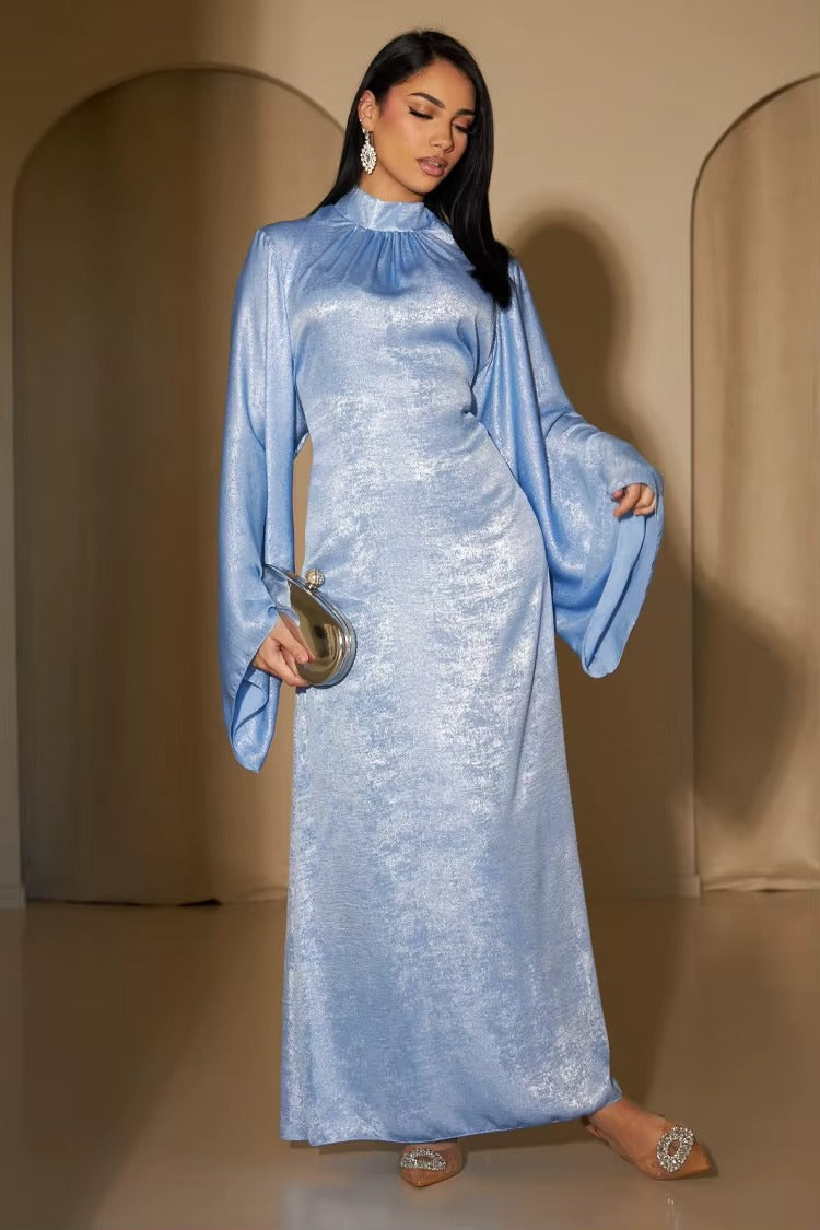 Sky Blue Elegance Abaya Dress