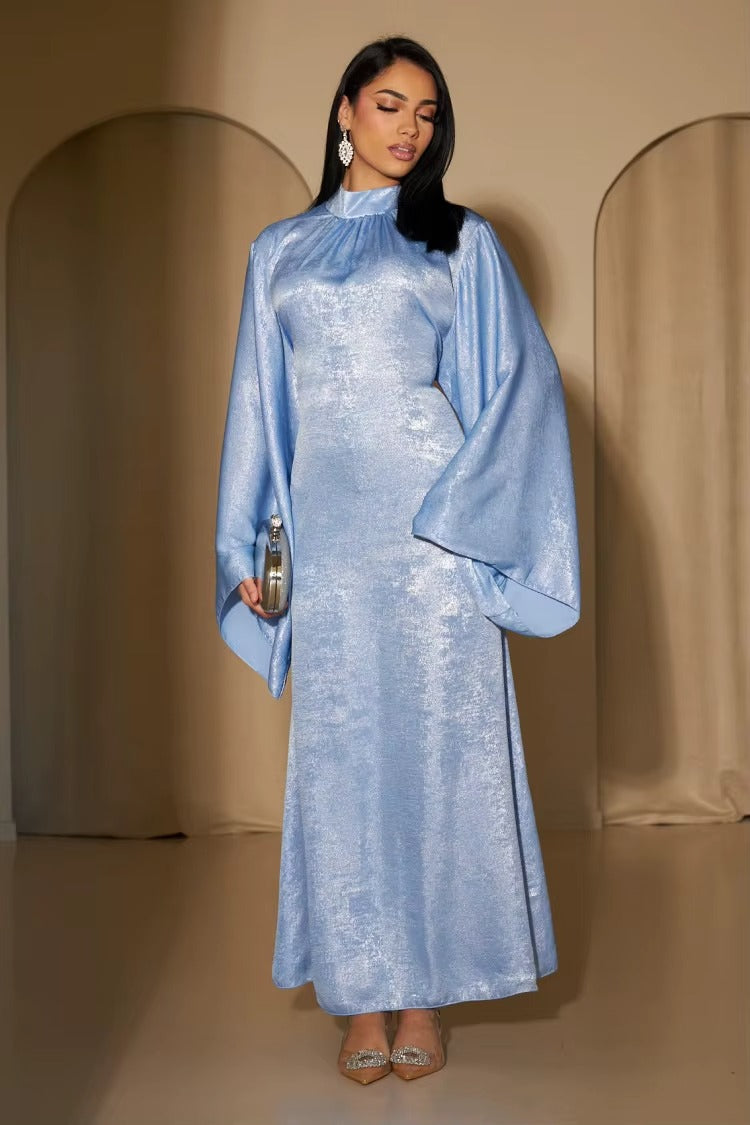 Sky Blue Elegance Abaya Dress