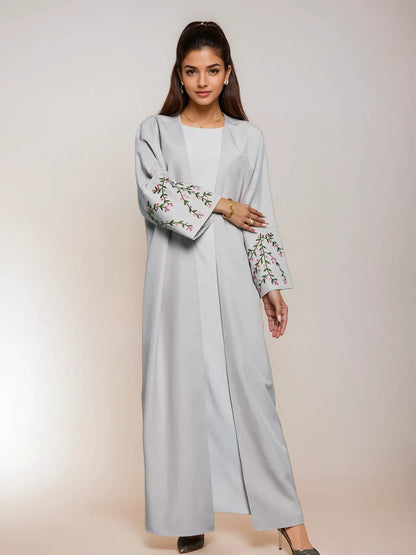 Floral Kimono Light Gray