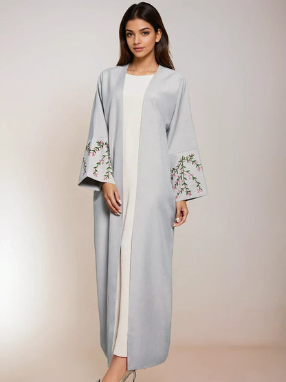 Floral Kimono Light Gray