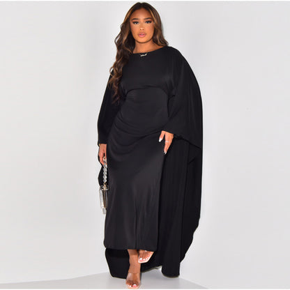 Modest Batwing Sleeve Maxi Dress