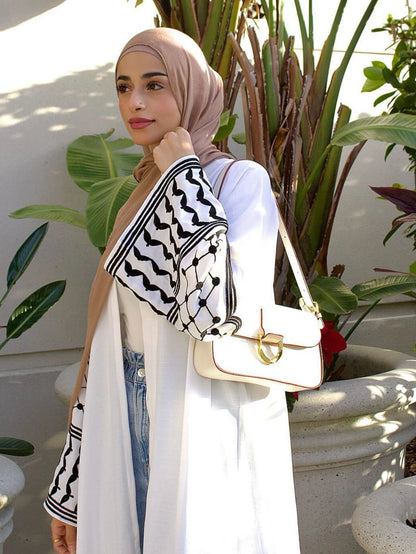 Kimono with Keffiyeh Embroidery