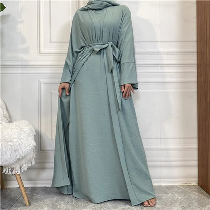 Belted Abaya + Kimono: Flowing Silhouette