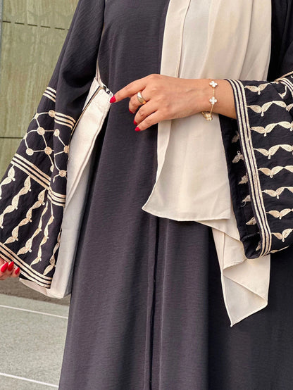 Kimono with Keffiyeh Embroidery