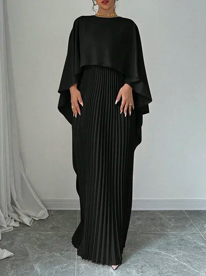 Low Cape Maxi Dress