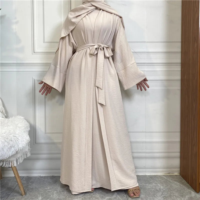 Belted Abaya + Kimono: Flowing Silhouette