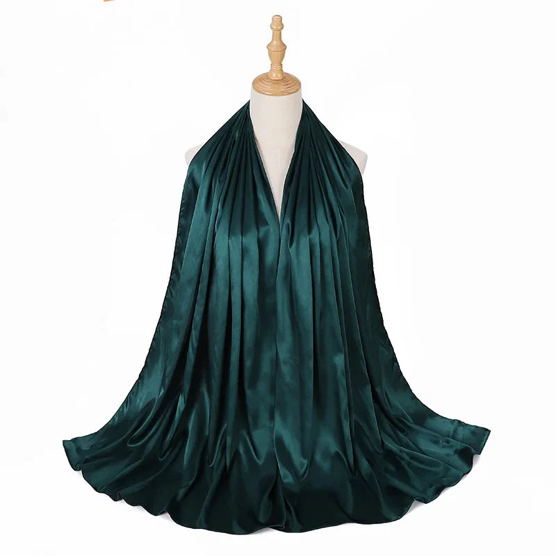 Satin Hijab DARK GREEN