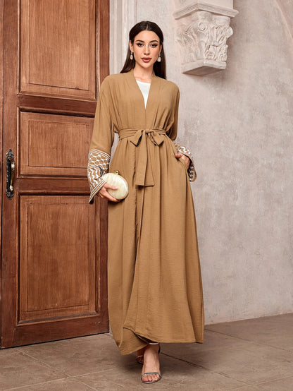 Kimono with Keffiyeh Embroidery