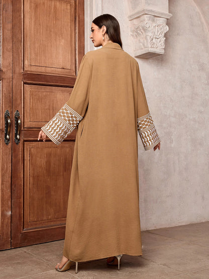 Kimono with Keffiyeh Embroidery