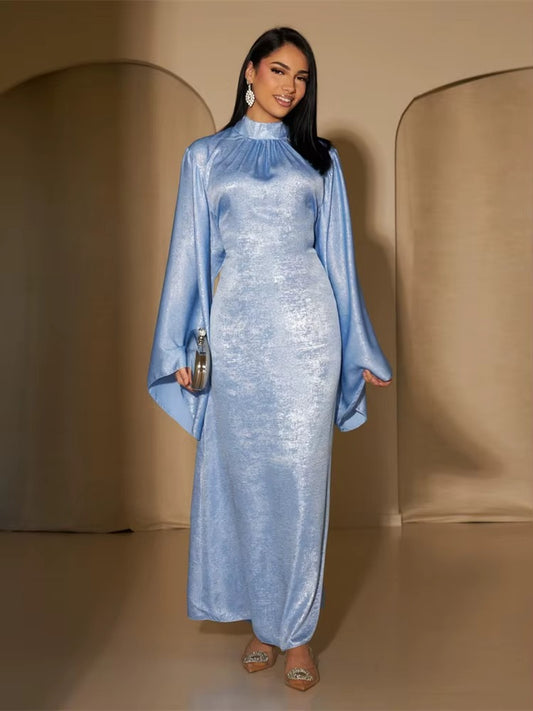 Sky Blue Elegance Abaya Dress